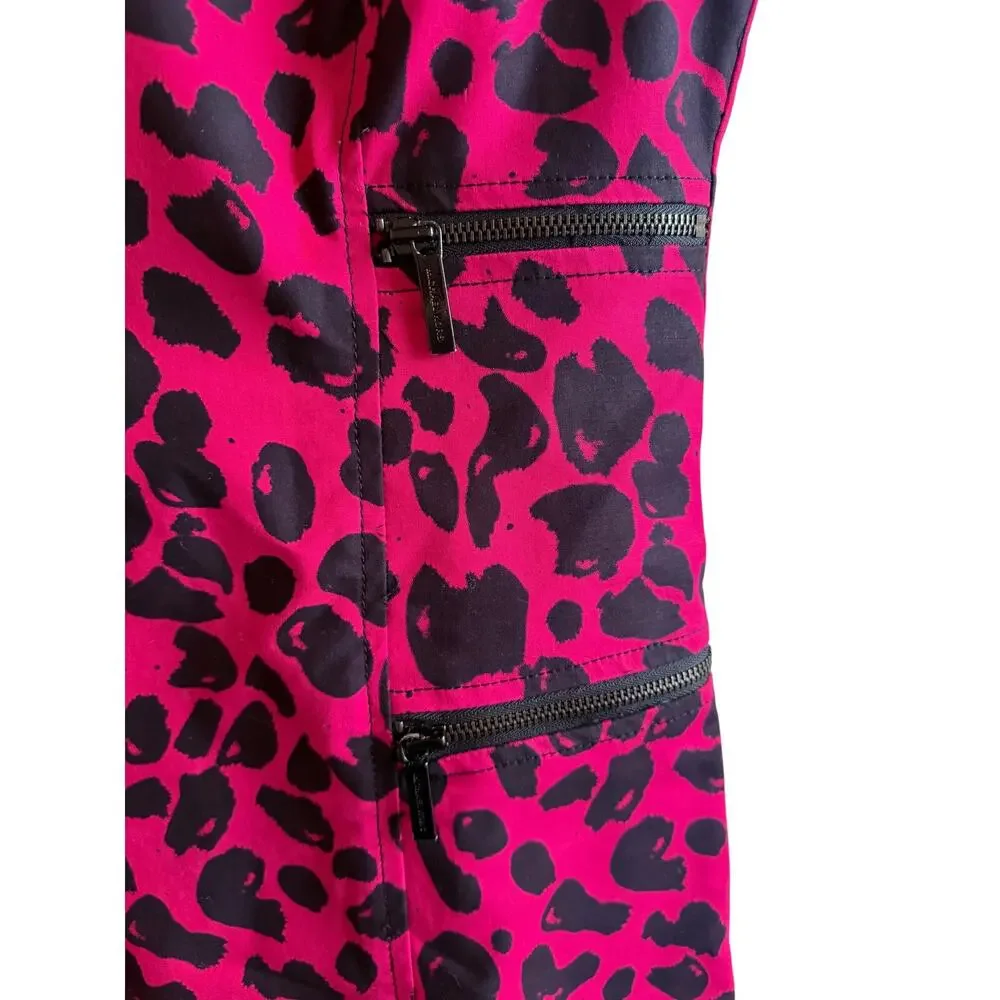 Michael Kors Pink Leopard Print Sleeveless Sheath Dress Women’s Size 4 Office